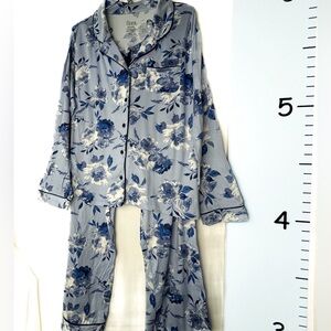 Flora by Flora Nikrooz‎ Cottagecore Blue Floral 2PC Pajama Set Medium 10/12